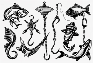 Fishing hook tattoo idea