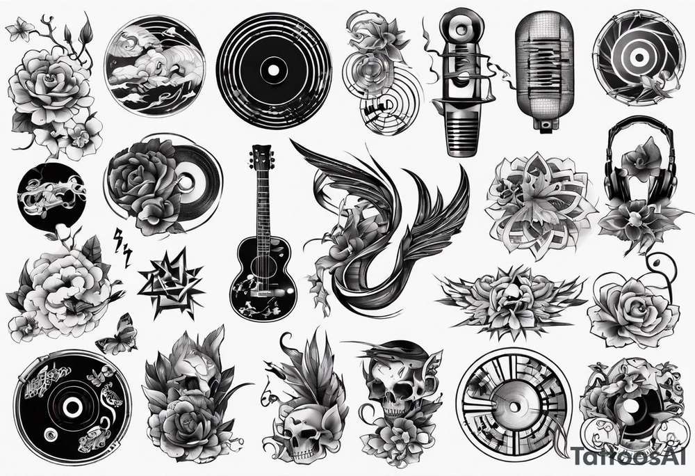 music sound tattoo idea