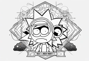 Ricky e morty minimalista tattoo idea