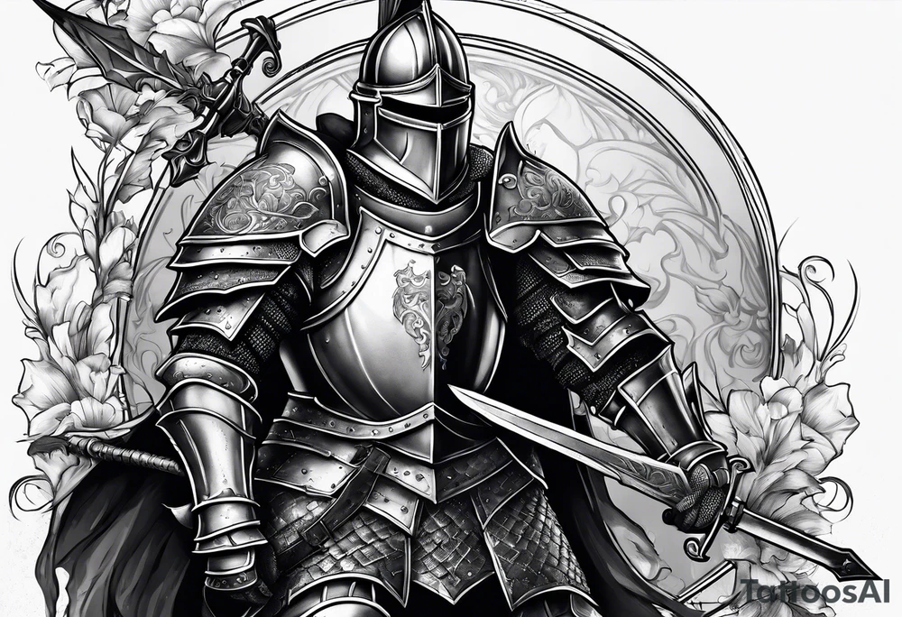 knight with heavy armor tattoo idea