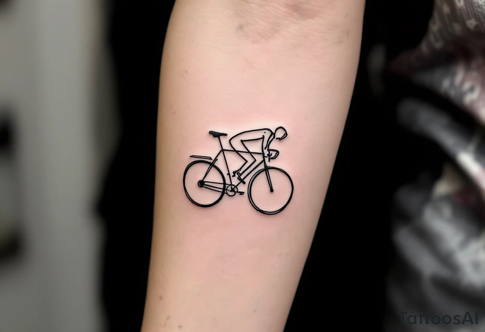 cyclist abstract sketch tattoo idea