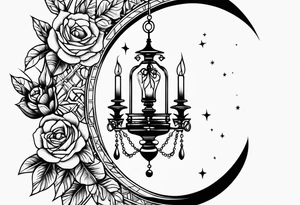 Moon chandelier tattoo idea