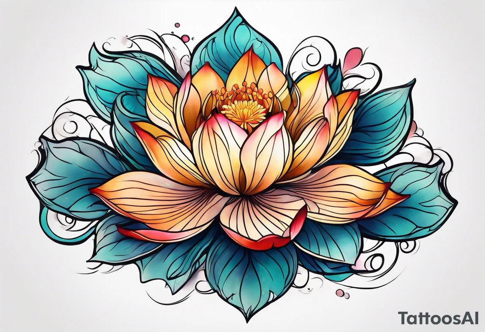 Floating lotus tattoo idea