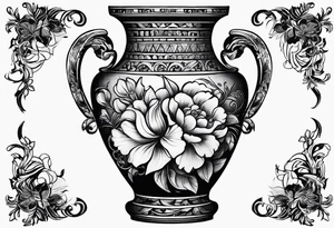 drawing ancient flower vase tattoo idea