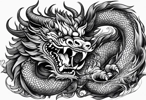Chinese dragon fighting a Chinese bull tattoo idea