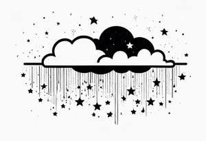 cloud raining stars tattoo idea