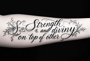 Strength and divinity on top of each other tattoo idea
