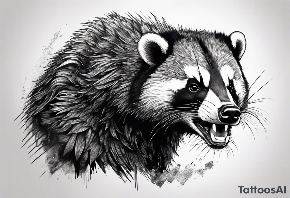 aggressive badger/wolverine tattoo idea