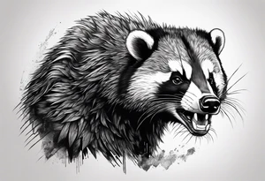 aggressive badger/wolverine tattoo idea