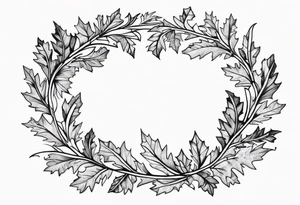 White oak leaf wreath tattoo idea