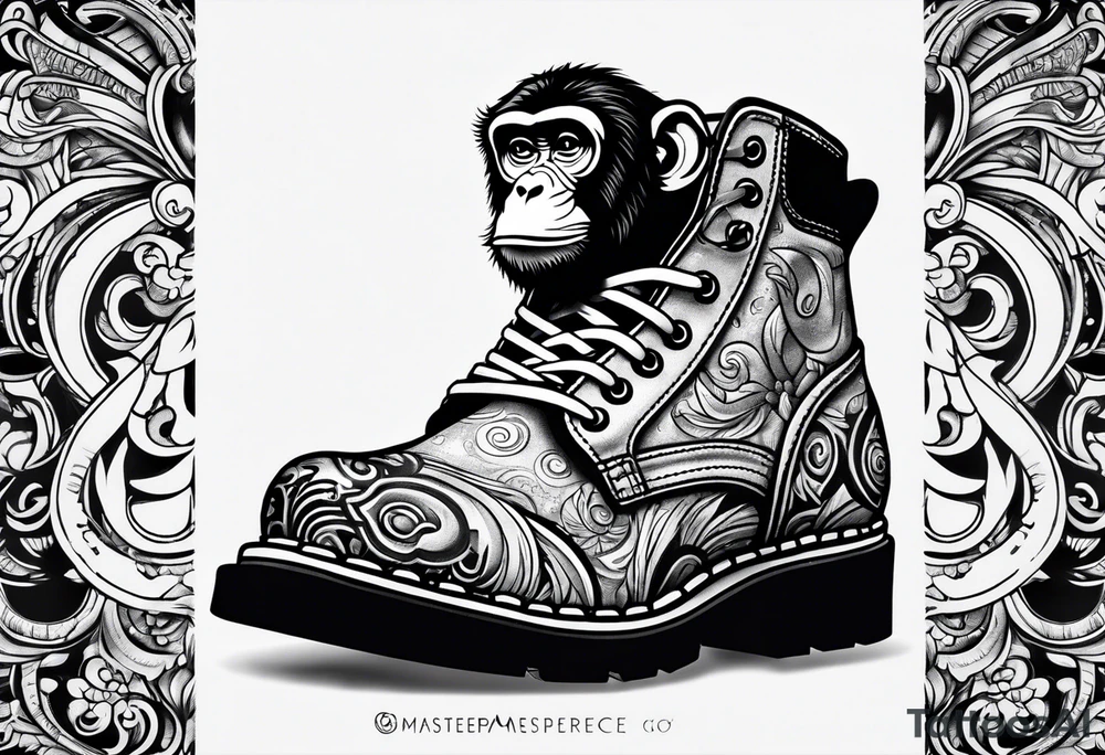 Monkey shoes tattoo idea