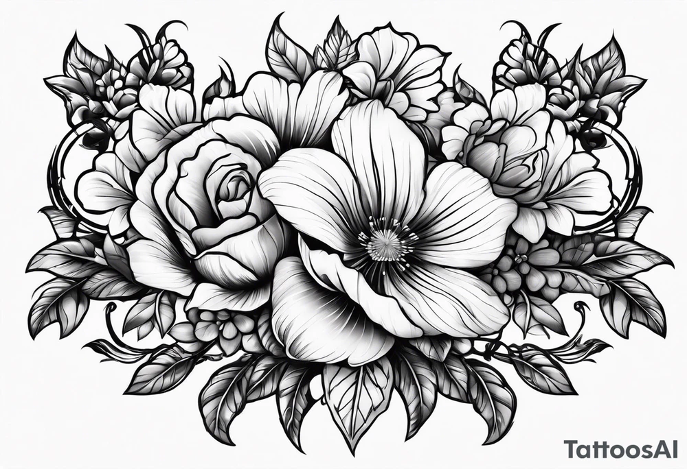 Chain on flowers tattoo idea