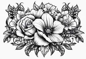 Chain on flowers tattoo idea