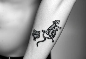 Crane tiger monkey and snake each small individual characters tattoo idea