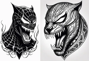venom symbiote  merged with the black panther tattoo idea