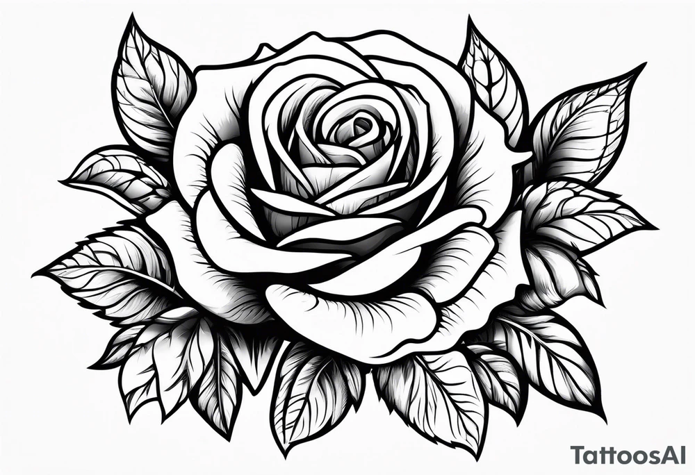 ornaments of flowers rose tattoo idea