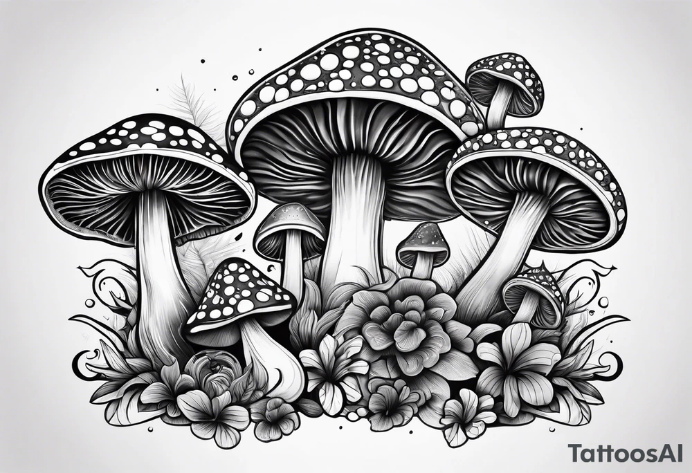 mushroom psychedelic tattoo idea