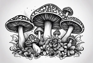 mushroom psychedelic tattoo idea