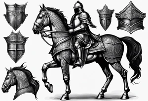 knight in heavy armor full body tattoo idea