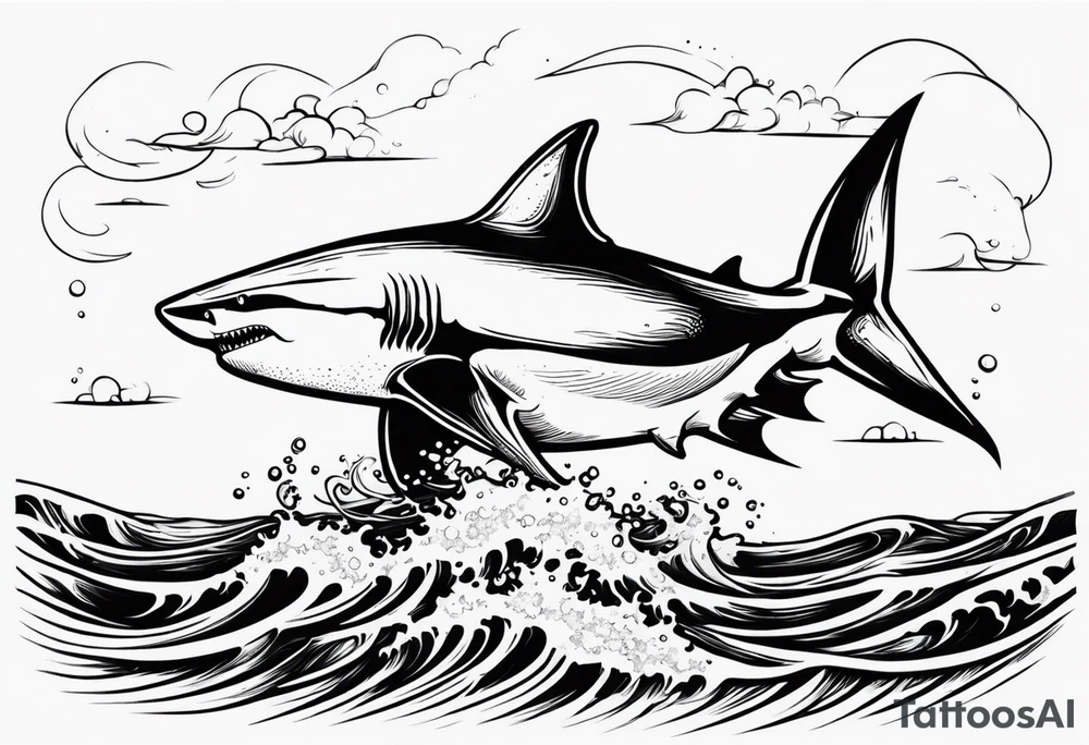 White shark fighting an octopus tattoo idea
