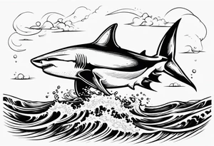 White shark fighting an octopus tattoo idea