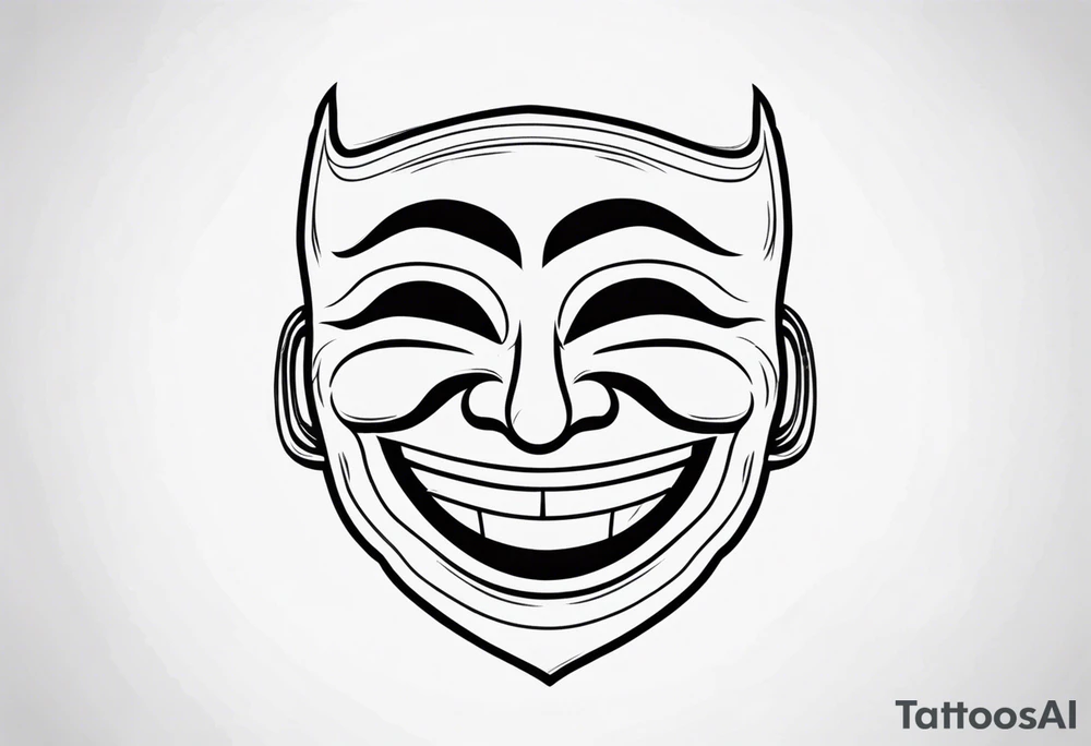 Cool looking Laughing mask tattoo idea