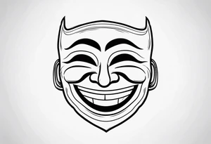 Cool looking Laughing mask tattoo idea