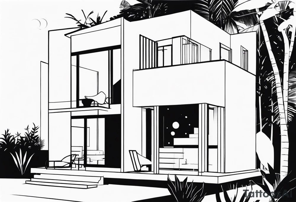casa em chamas tattoo idea