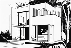 casa em chamas tattoo idea