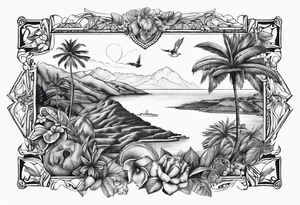 la carte de la guadeloupe française tattoo idea