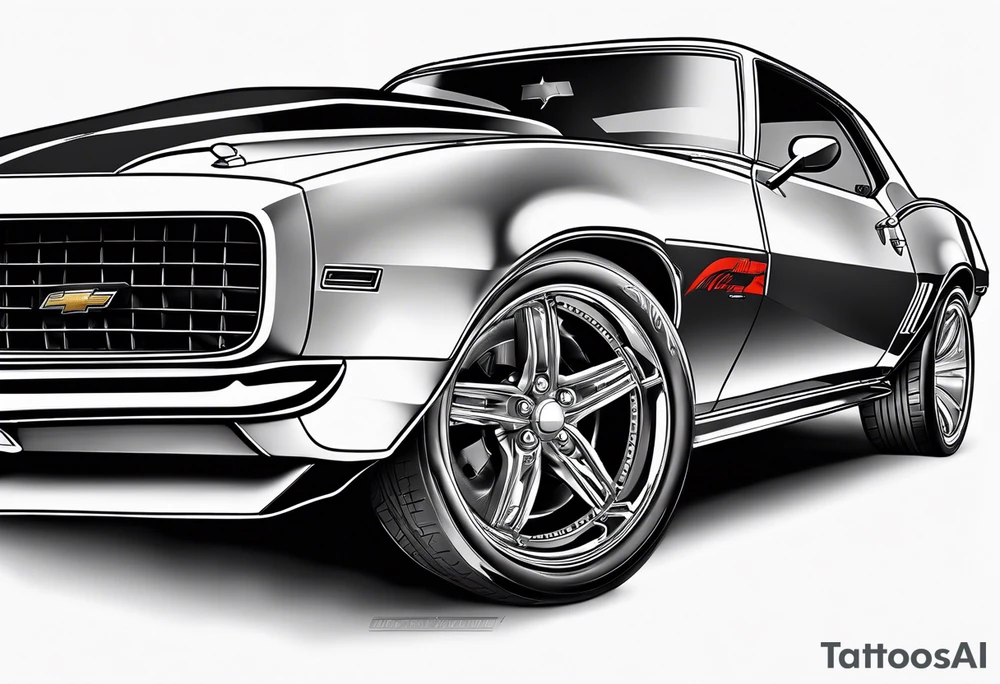 Camaro with racing stripes tattoo idea