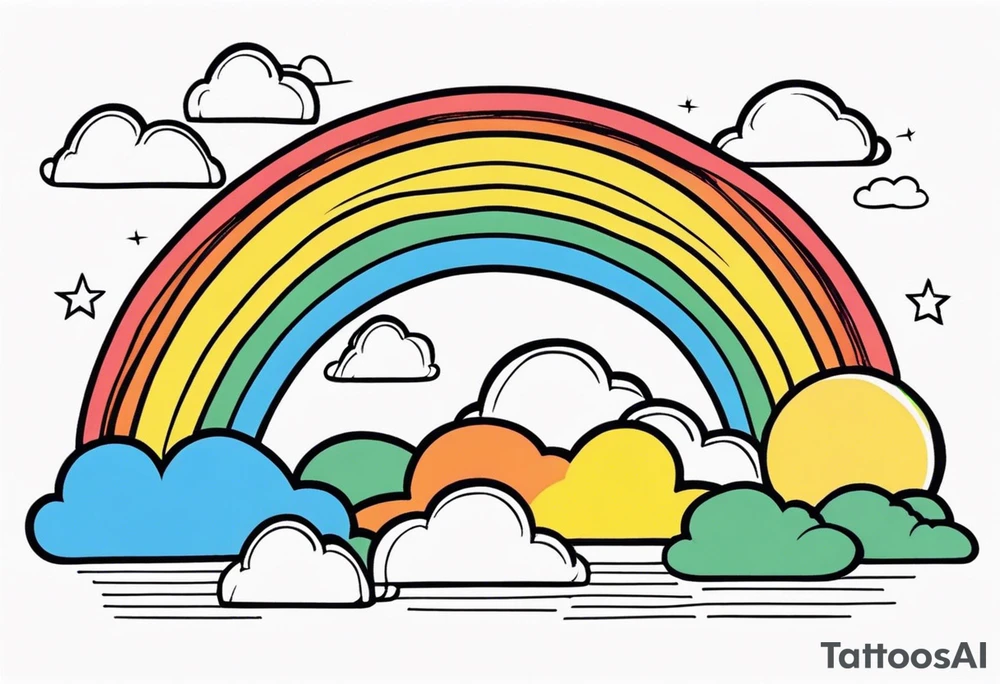 rainbow in clouds

old school vintage simple traditional design 



bold color simple tattoo idea