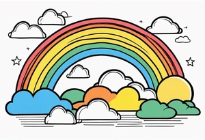 rainbow in clouds

old school vintage simple traditional design 



bold color simple tattoo idea