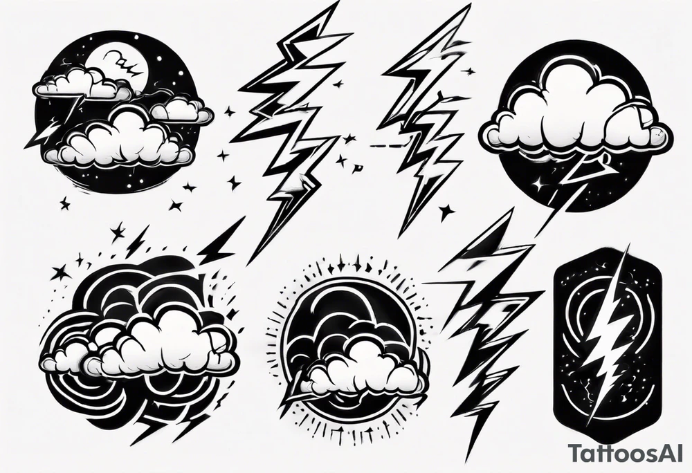 lightning from cloud tattoo idea