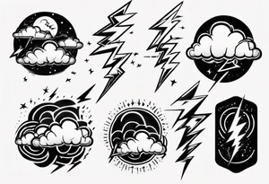lightning from cloud tattoo idea