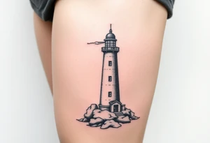 Simple lighthouse with pops tattoo idea