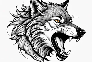 wolf growling tattoo idea