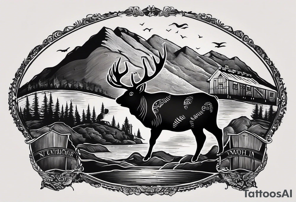 I would like a tattoo designed which has a nod towards my heritage which is being born in a coal mining village in Grimethorpe, South Yorkshire. Maybe something with a mining lamp, piece of coal or mining lamp. Also possibly something linked to man united, bit of a Mauri piece in there to remember my New Zealand trip and something to link to my two children Mia (born 26th November 2014) and Oscar (born 17th August 2017) tattoo idea