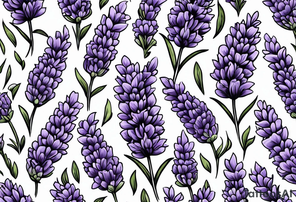 lavender in a bundle so that the whole picture can be seen tattoo idea