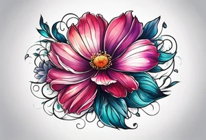 cosmos flower design tattoo idea