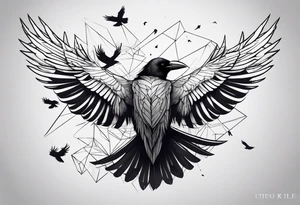 Crows flying out of a man’s back tattoo idea
