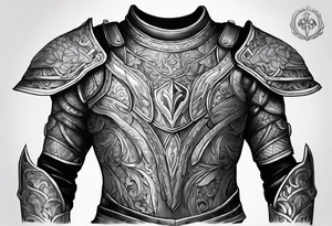 half sleeve, upper right arm and shoulder, leather armor tattoo idea