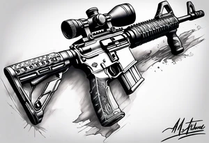 A military M4 carbine rifle tattoo idea