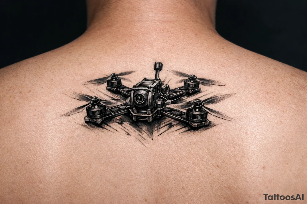 freestyle fpv drone tattoo idea