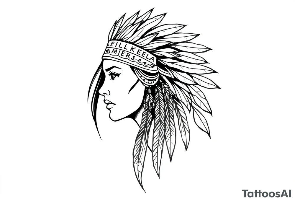 Female Native American tattoo idea