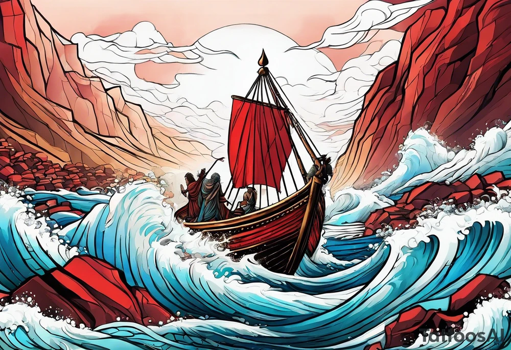 Moses parting the Red Sea tattoo idea