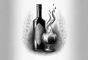 Flaming Molotov cocktail bomb tattoo idea