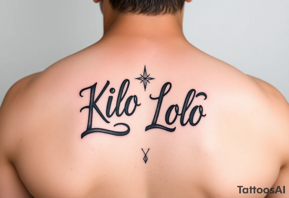 Kilo Lolo with cool font tattoo idea