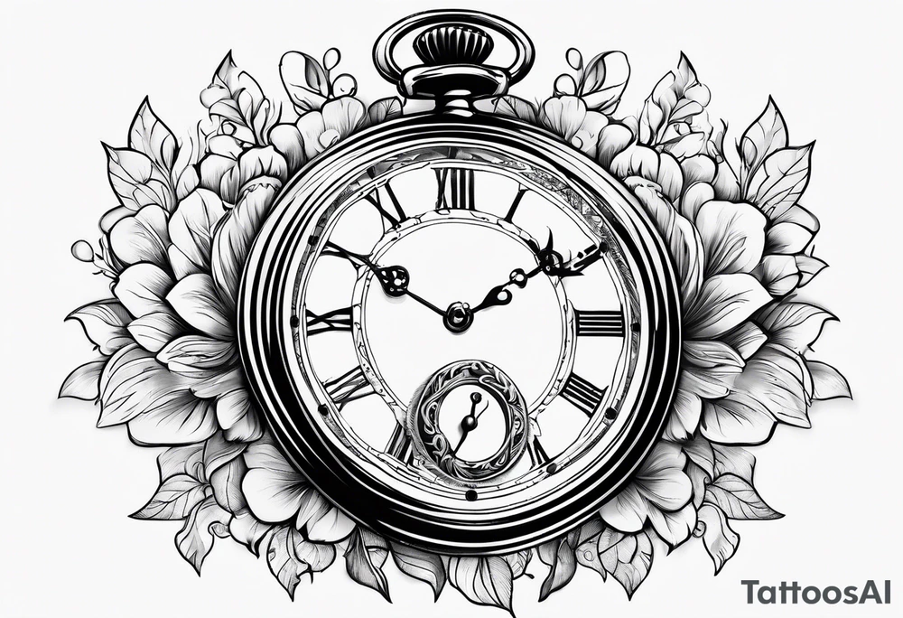 Pocket watch tattoo idea