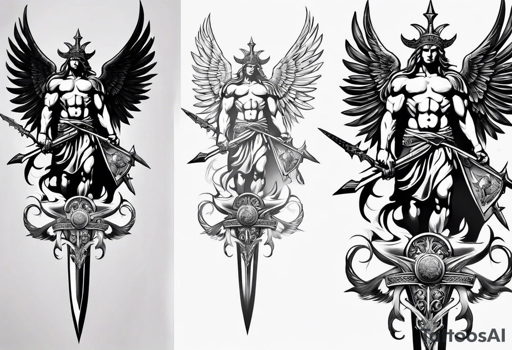 St michael sword tattoo idea